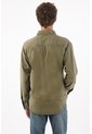 Tennis Camisa Para Hombre De Algodón Verde Oliva Regular Fit Con Bolsillo De Parche de Tennis