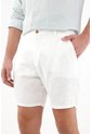 Tennis Bermuda Chino Fit Con Bolsillos Diagonales En Lino Blanco Para Hombre de Tennis
