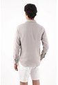 Tennis Camisa Corte Recto Con Botones Crema En Lino Gris Claro Para Hombre de Tennis