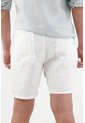 Tennis Bermuda Chino Fit Con Bolsillos Diagonales En Lino Blanco Para Hombre de Tennis