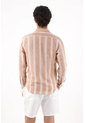 Tennis Camisa Regular Fit Con Rayas Verticales Texturizadas De Poliéster Beige Arena Para Hombre de Tennis