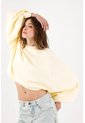 Tennis Buzo Oversize Cropped Con Mangas Abullonadas En Algodón Amarillo Pastel Para Mujer de Tennis
