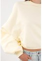 Tennis Buzo Oversize Cropped Con Mangas Abullonadas En Algodón Amarillo Pastel Para Mujer de Tennis