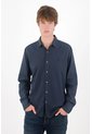 Tennis Camisa Regular Fit Con Botones Contraste En Algodón Azul Marino Para Hombre de Tennis