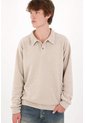 Tennis Buzo Fit Regular Con Textura En Beige Para Hombre de Tennis