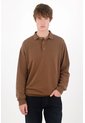 Tennis Buzo Regular Fit Con Cuello Polo Y Botones En Algodón Café Para Hombre de Tennis