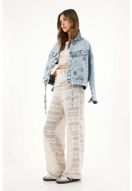 Tennis Buzo Crudo Con Diseño Tipo Crochet Para Mujer