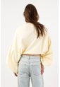 Tennis Buzo Oversize Cropped Con Mangas Abullonadas En Algodón Amarillo Pastel Para Mujer de Tennis