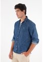 Tennis Camisa Manga Larga Azul Con Caída Fluida Para Hombre de Tennis