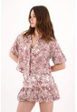 Tennis Camisa Oversize Con Estampado Floral Bicolor En Crudo Para Mujer de Tennis