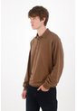 Tennis Buzo Regular Fit Con Cuello Polo Y Botones En Algodón Café Para Hombre de Tennis
