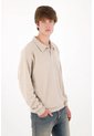 Tennis Buzo Fit Regular Con Textura En Beige Para Hombre de Tennis