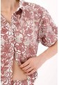 Tennis Camisa Oversize Con Estampado Floral Bicolor En Crudo Para Mujer de Tennis