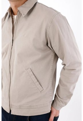 Tennis Abrigo Fit Recto Con Cuello Camisero Limpio De Algodón Beige Para Hombre