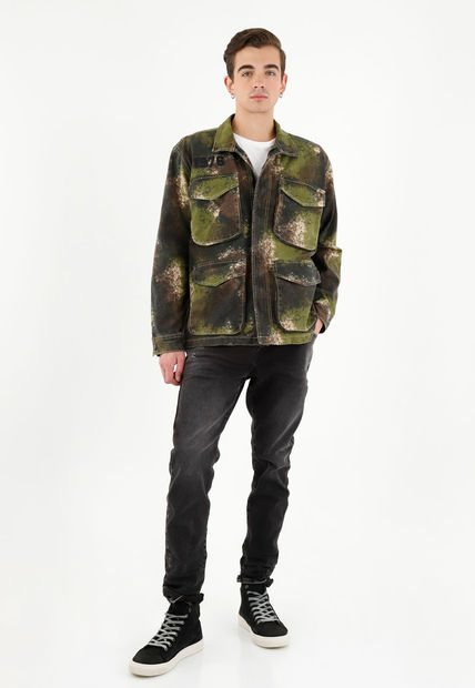 Abrigo Estampado Tipo Parka Para Hombre