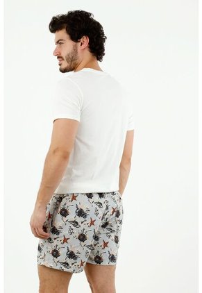 Pantaloneta De Baño De Hombre, Silueta Confort, Con Estampado De Conchas Y Caracoles
