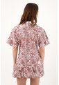 Tennis Camisa Oversize Con Estampado Floral Bicolor En Crudo Para Mujer de Tennis