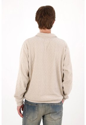 Tennis Buzo Fit Regular Con Textura En Beige Para Hombre