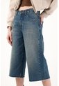 Tennis Bermuda En Denim Con Ruedo Al Corte Azul Para Mujer de Tennis
