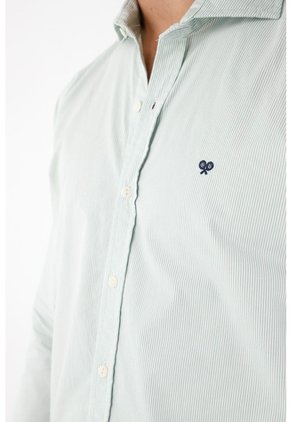 Tennis Camisa Clásica Con Raqueta Con Acabado Mate Para Hombre