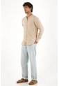 Tennis Camisa En 100% Lino Café Con Diseño Limpio Para Hombre Con Acabado único de Tennis