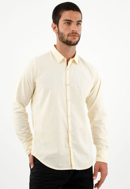 Camisa Tipo Lino Crudo Para Hombre