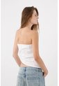 Tennis Top Strapless Fit Recto Con Bajo Asimétrico En Algodón Blanco Para Mujer de Tennis