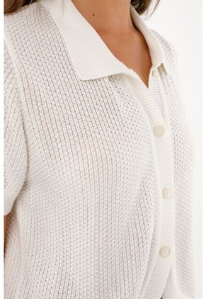 Tennis Camisa Manga Corta Tejida Crudo Para Mujer