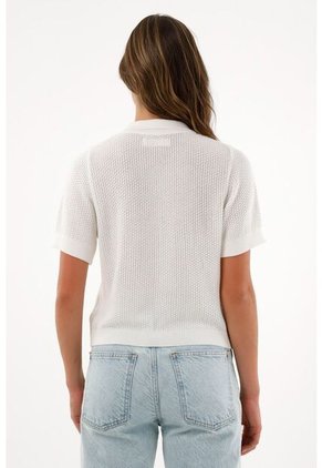 Tennis Camisa Manga Corta Tejida Crudo Para Mujer