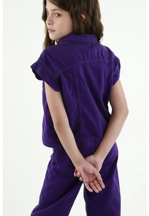 Chaleco Manga Corta Morado Para Niña