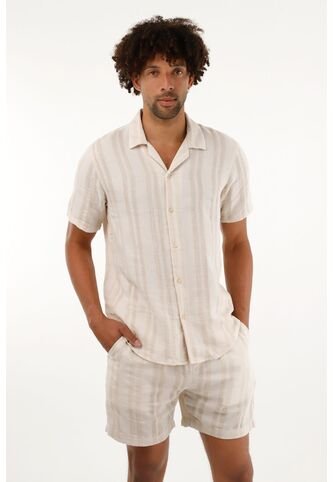 Tennis Camisa Crudo Tipo Bowling A Rayas Para Hombre Tennis