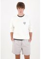 Tennis Bermuda Regular Fit Con Cintura Elástica Y Cordón Bicolor De Algodón Gris Claro Para Hombre de Tennis