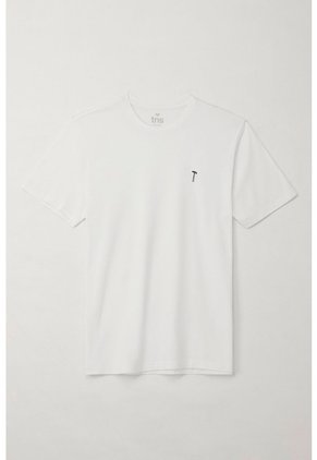 Tennis Camiseta Básica De Silueta Regular Blanca Para Hombre