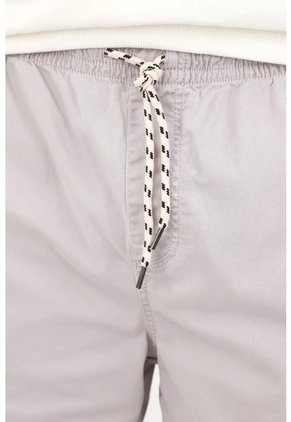 Tennis Bermuda Regular Fit Con Cintura Elástica Y Cordón Bicolor De Algodón Gris Claro Para Hombre