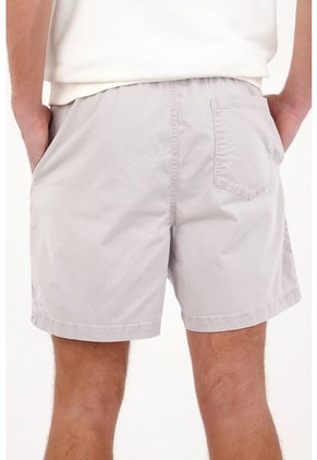 Tennis Bermuda Regular Fit Con Cintura Elástica Y Cordón Bicolor De Algodón Gris Claro Para Hombre