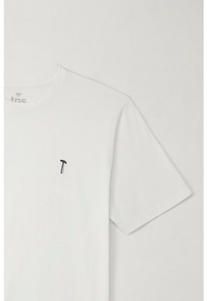 Tennis Camiseta Básica De Silueta Regular Blanca Para Hombre