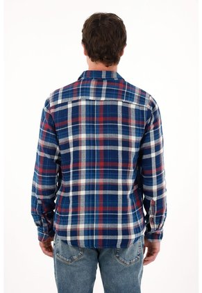 Tennis Camisa Manga Larga Con Diseño A Cuadros Multicolor Con Textura Lisa Para Hombre