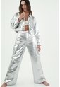 Tennis Pantalón Oversize Plateado Para Mujer de Tennis