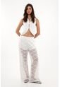 Tennis Pantalón Wide Leg En Tejido Abierto Crudo Para Mujer de Tennis