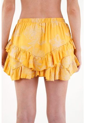 Tennis Falda Corta Con Boleros Amarilla Para Mujer