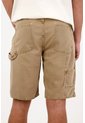 Tennis Bermuda Cargo De Fit Recto Con Detalle Lateral En Algodón Caqui Para Hombre de Tennis