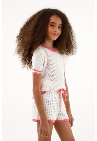 Camiseta Tejida Manga Corta Para Niña Tennis