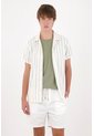 Tennis Bermuda Chino De Ajuste Relajado Con Cordón Bicolor En Algodón Blanco Para Hombre de Tennis