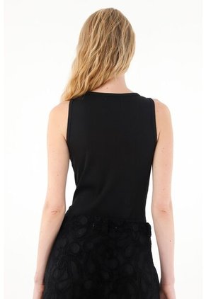 Body Negro Con Escote Abierto Para Mujer