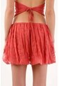 Tennis Falda Corta Holgada Con Bajo Globo En Poliamida Coral Para Mujer de Tennis