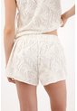 Tennis Bermuda Fit Relajado Con Encaje De Hojas Crudo Para Mujer de Tennis