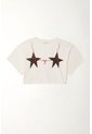 Camiseta Boxy Fit Estampada Crudo Para Mujer de Tennis