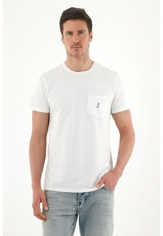 Tennis Camiseta Con Bolsillo Delantero Blanca Para Hombre Tennis