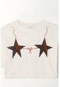 Camiseta Boxy Fit Estampada Crudo Para Mujer de Tennis