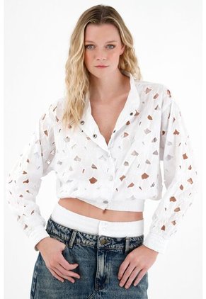 Tennis Abrigo Blanco De Tela Bordada Para Mujer